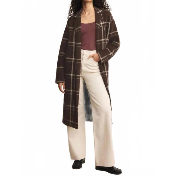 Z SUPPLY Jackets & Blazers - NEW Z SUPPLY mason sweater plaid coat in coffee bean